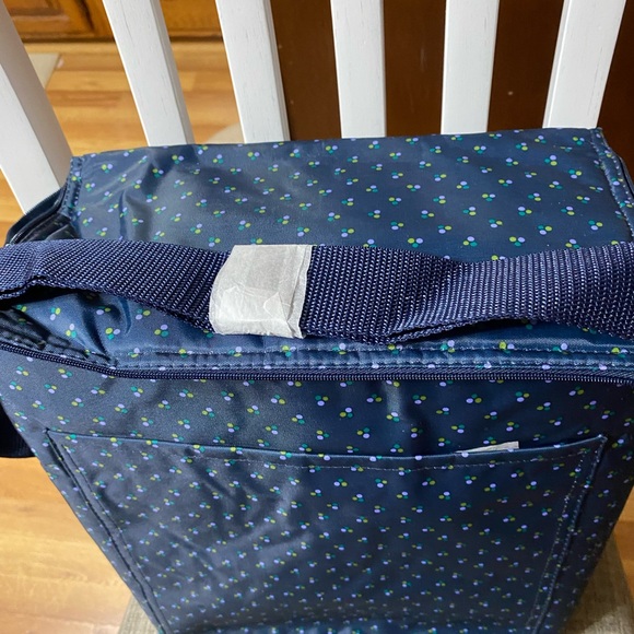 Thirty-One Picnic Thermal Tote Navy Polka Dot - Picture 3 of 9
